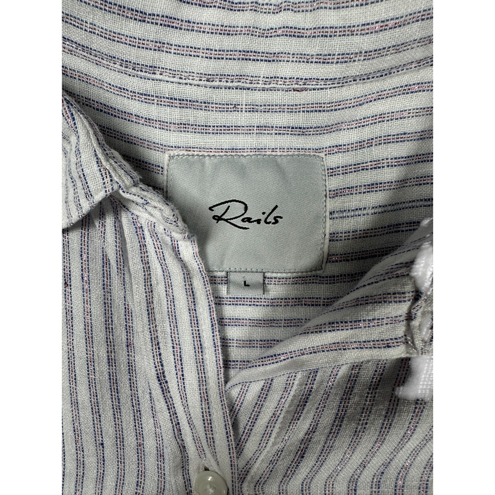 Rails Sydney Sparkler Stripe Size Large Linen Ble… - image 3